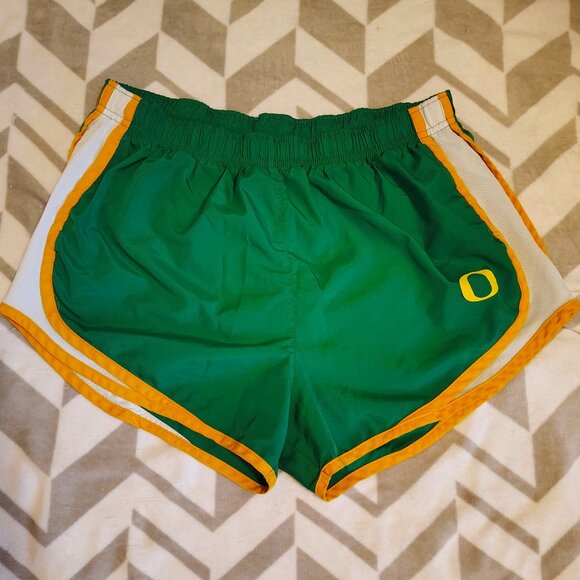 Nike Dri Fit Retro Throwback Oregon Ducks Green Running Shorts - Picture 1 of 6